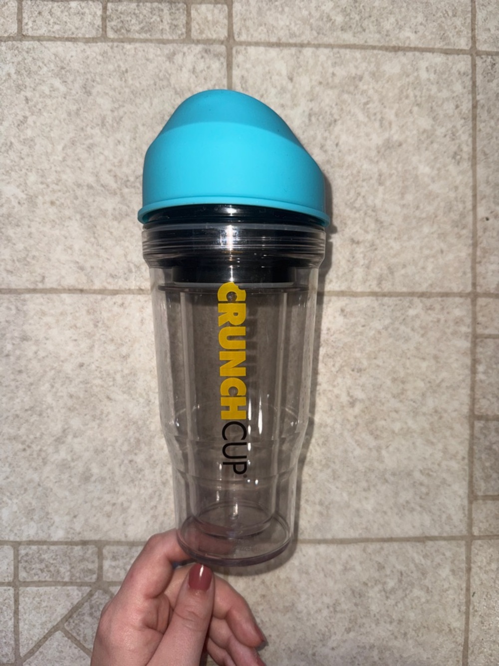 Crunch Cup Cereal Cup with Turquoise Travel Lid